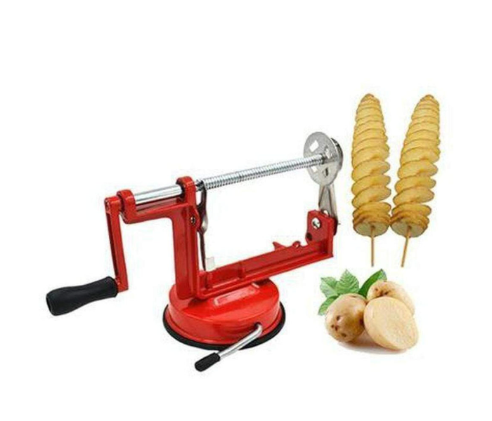 Stainless Steel Potato Vegetable Spiral Slicer - Red - Zoom Image 1