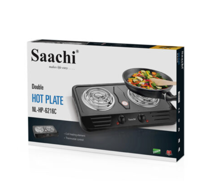 Saachi HP-6216C 2000 Watts Double Burner Hotplate - Black and Silver - Zoom Image 3