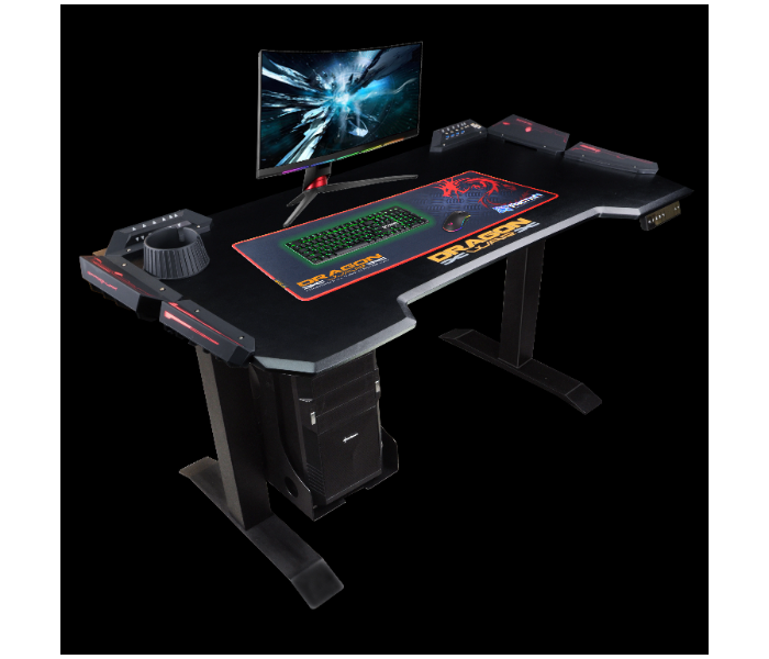 Dragon War GT-007 RGB and Hieght Adjustable Pro Gaming Desk - Black - Zoom Image 6