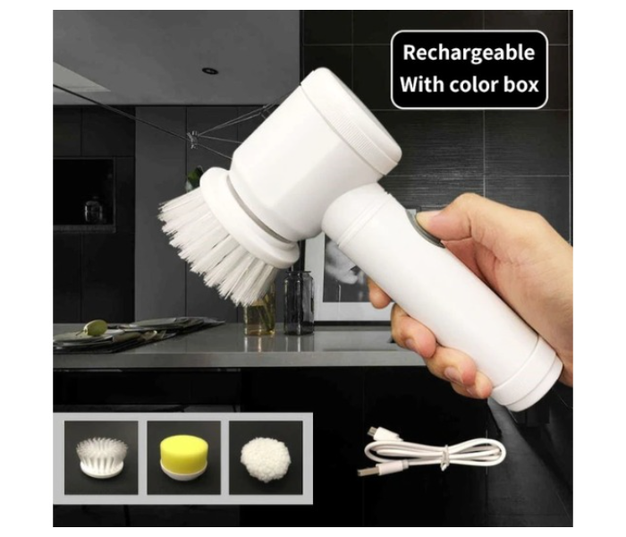 Galaxy Ocean Handheld Electric Bathtub Brush Kitchen Bathroom Sink Cleaner Tool Set - White - Zoom Image 9