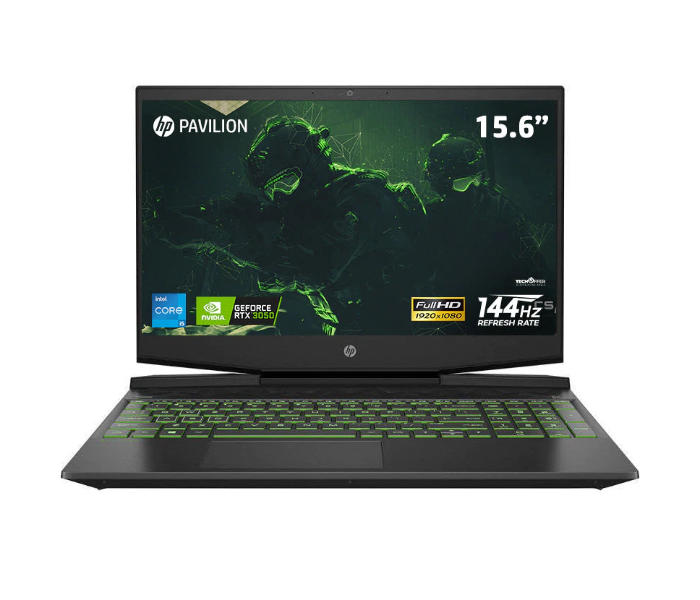 HP 15-dk2028nq Pavilion Gaming Laptop 15.6 Inch FHD Intel Core i5-11300H Processor 8GB RAM 512GB SSD 4GB NVidia GeForce RTX 3050Ti Graphics DOS - Black - Zoom Image 1