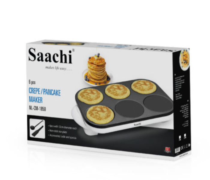 Saachi NL-CM-1850 1000Watts 2 In 1 Pancake And Mini Crepe Maker - White - Zoom Image 3