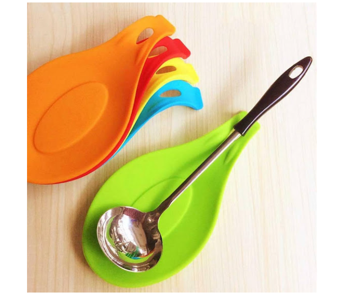 GTC 2 PCS Silicone Spoon Rest Heat Resistant for Kitchen Counter Stove Top - Orange and Green - Zoom Image 4