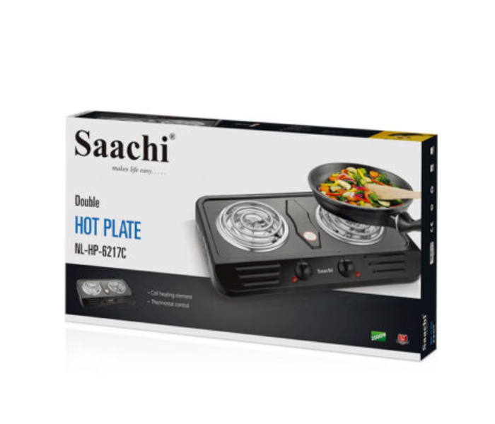 Saachi HP6217C 2000 Watts Double Burner Hotplate - Black and Silver - Zoom Image 3