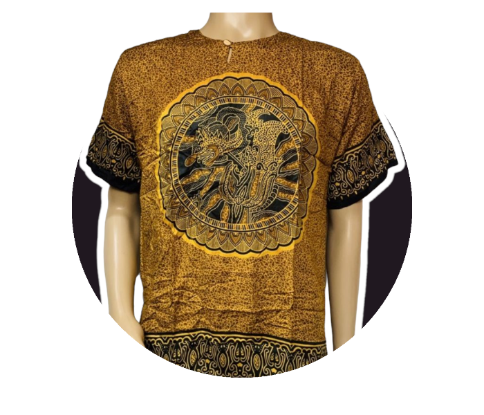 SARI Halumna Batik Indian Ethnic Tribal Bohemian Kukuh Boho Dashiki African Shirt One Size Fits Small To Large - Dragon Brown - Zoom Image 1