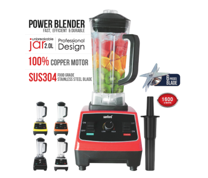 Sanford SF6848CBR 1600Watts 2Litre Power Blender - Black and Red - Zoom Image