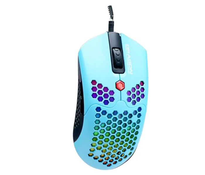 Dragon War ELE-G25-BL Ultra-Light Honeycomb RGB Gaming Mouse 12000 DPI - Blue - Zoom Image 1