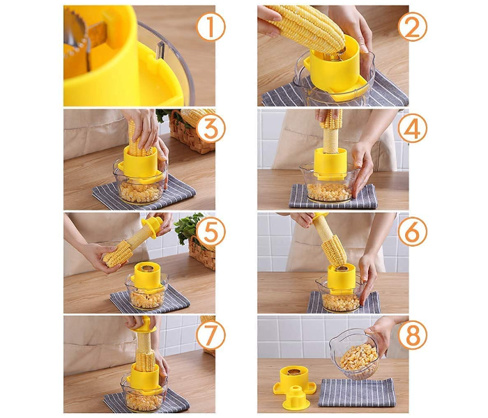 Stainless Steel Corn Stripper Peeler - Yellow - Zoom Image 3