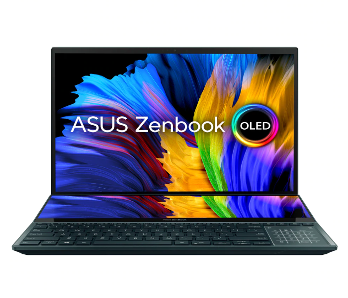 Asus UX582ZM-OLED109W ZENBOOK PRO DUO 15.6 Inch 4K UHD OLED Intel Core i9-12900H Processor 32GB RAM 1TB SSD 6GB NVIDIA RTX 3060 Graphics Windows 11 Home - Blue - Zoom Image 1