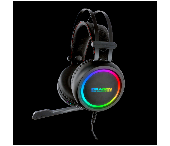 Dragon War G-HS-012 RGB Lighting Effect Gaming Headset - Black - Zoom Image 1