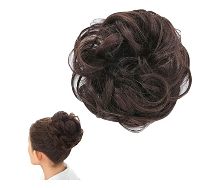 Pack of 4 Colours Stylish Wavy Original Natural Washable Hair Bun with Elastic Rubber Band - Zoom Image 2