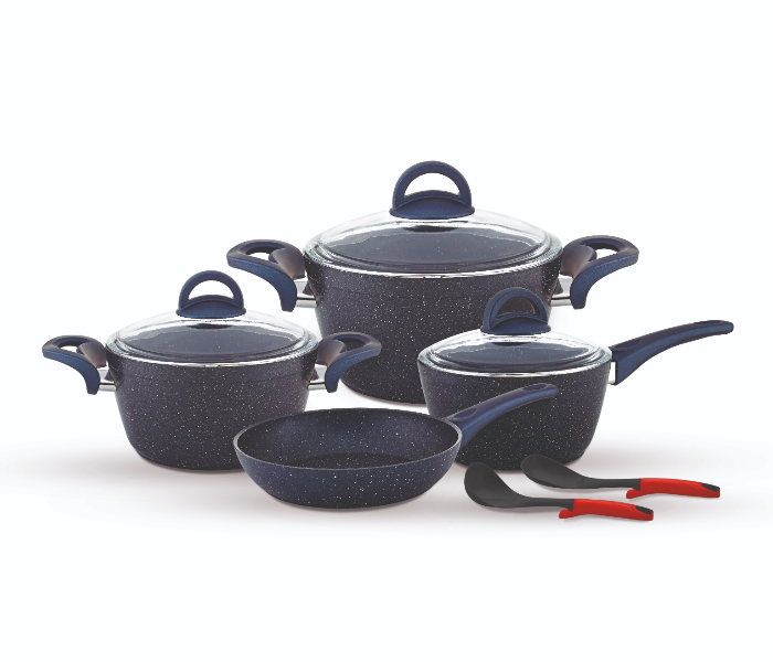 Gitco CW866 9 Piece Set Galaxy Premium Granite Cookware - Black - Zoom Image