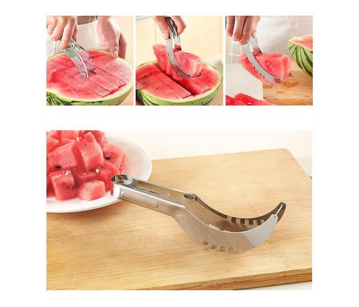 GTC 2 PCS Multipurpose Watermelon Slicer - Silver - Zoom Image 1