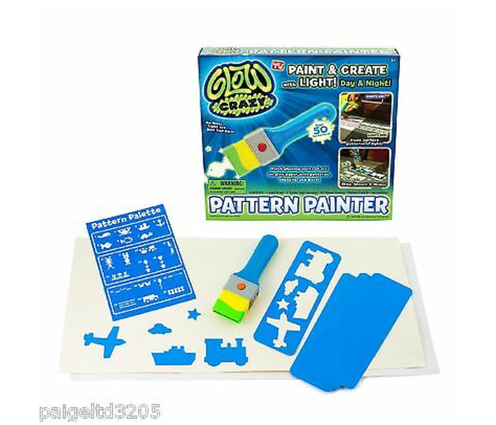 Kids Painting Board in The Dark Laser Light Technology Paint Brushes and Brushes Kit With Glitter Paper and Stencils - Zoom Image 3