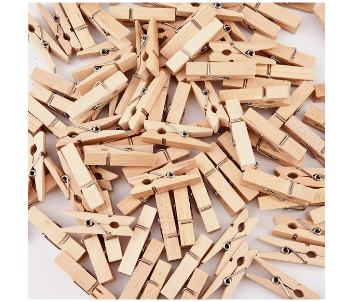 GTC Pack of 50 Pieces Wooden Small Clips For Clothes - Wood - Zoom Image 2