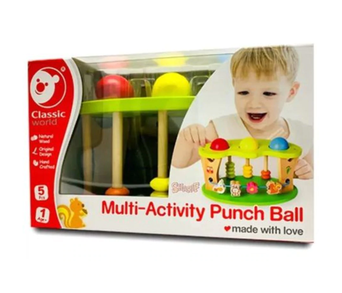 Classic World 2795 Wooden Multi-activity Punch Ball Toy for Kids - Zoom Image 3