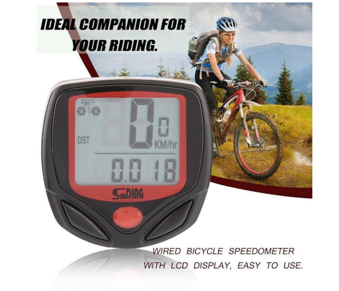 GTC Wired Waterproof Motorcycle Speedometer - Black - Zoom Image 3