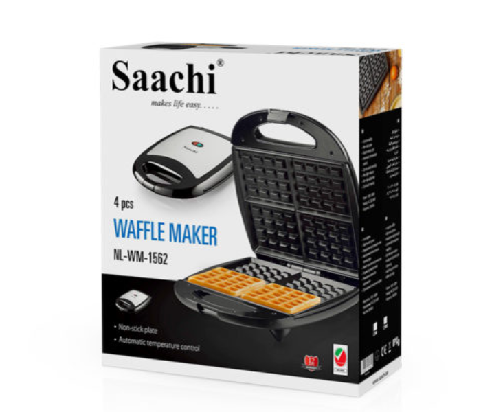 Saachi NL-WM-1562 4 Piece Waffles Maker With A Square Grid Design - Black - Zoom Image 3