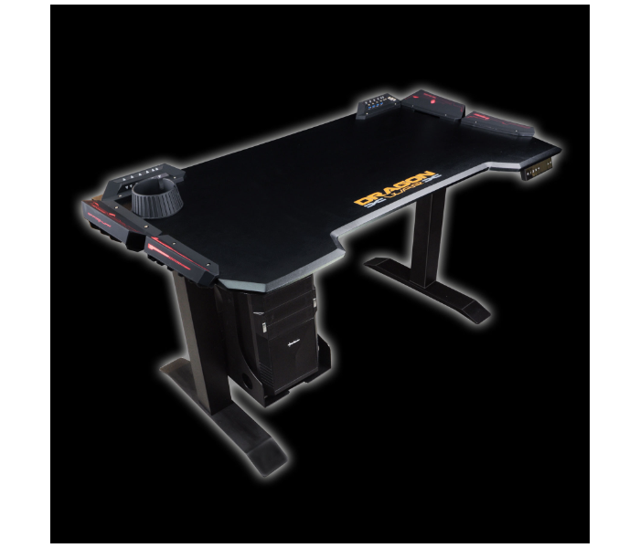 Dragon War GT-007 RGB and Hieght Adjustable Pro Gaming Desk - Black - Zoom Image 1