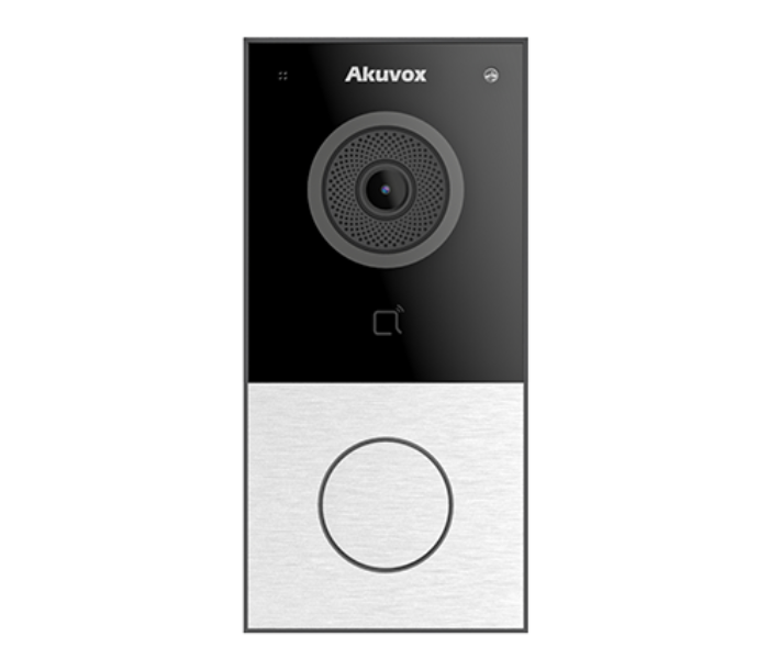 Akuvox E12W Slim Door Phone Intercom and Proximity Card Reader - Black and Silver - Zoom Image 1