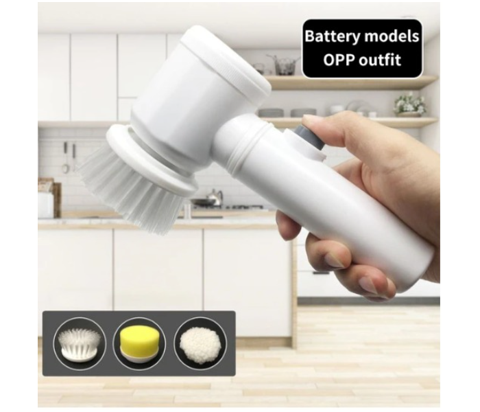 Galaxy Ocean Handheld Electric Bathtub Brush Kitchen Bathroom Sink Cleaner Tool Set - White - Zoom Image 6