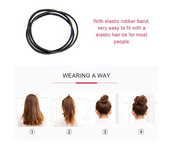 Pack of 4 Colours Stylish Wavy Original Natural Washable Hair Bun with Elastic Rubber Band - Zoom Image 5