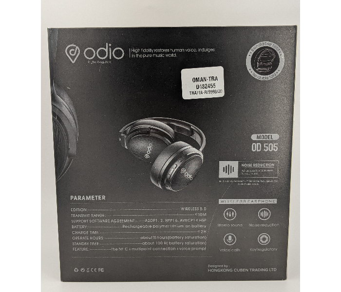 Odio OD505 Wireless Headset - Black - Zoom Image 3