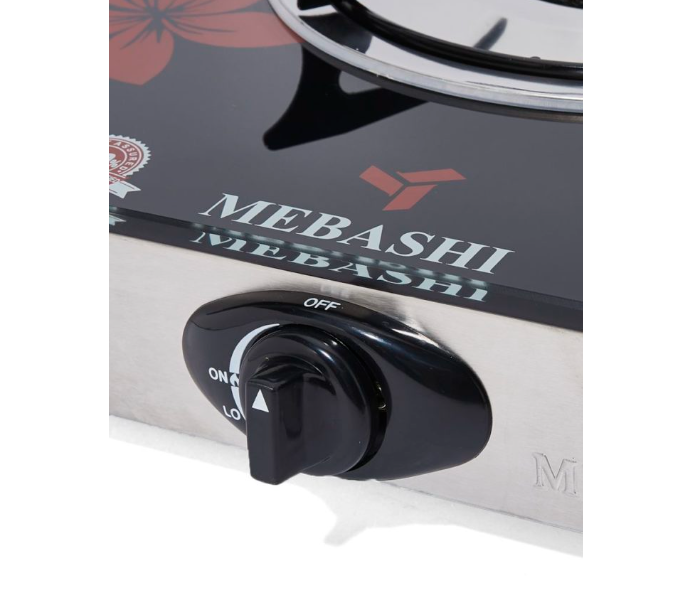 Mebashi ME-GS1004G1 Single Burner Glass Gas Stove - Black and Silver - Zoom Image 3