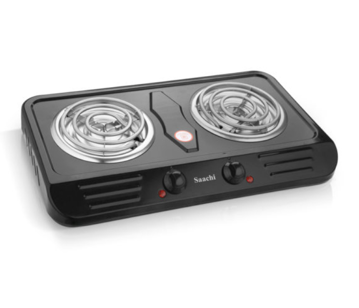 Saachi HP-6216C 2000 Watts Double Burner Hotplate - Black and Silver - Zoom Image 1