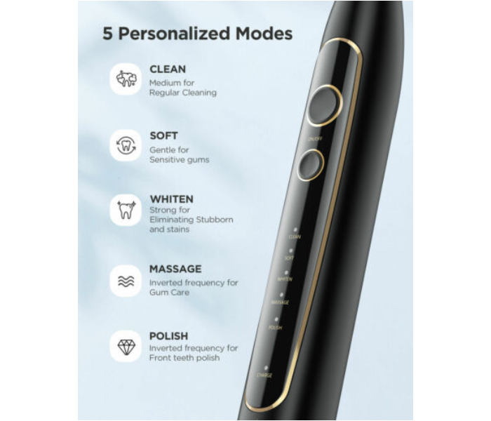 Fairywill FW2056 Electric Toothbrush UV Sanitizing Case Wireless Charging - Black - Zoom Image 3