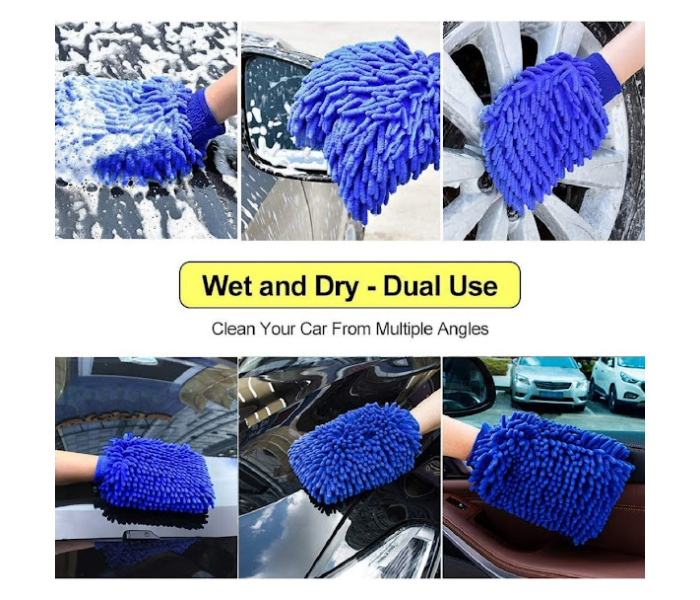 GTC Microfiber House Cleaning and Car Wash Mitts - Blue - Zoom Image 5