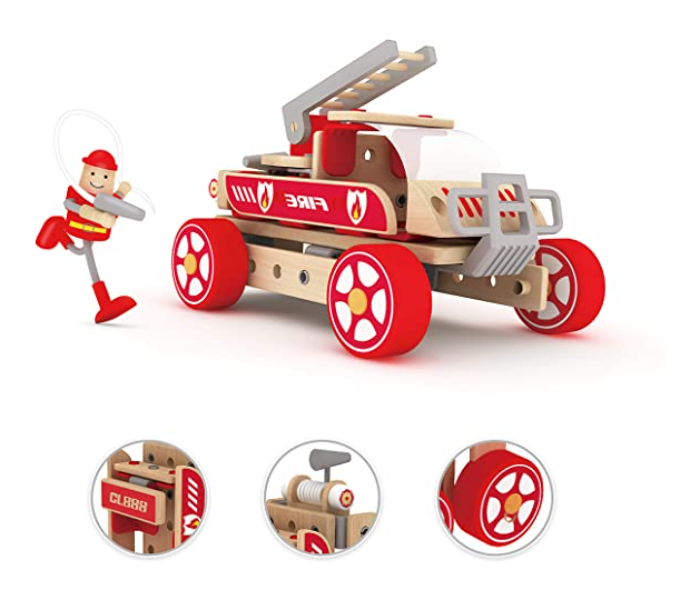 Classic World 3807 Wooden Fire Engine kit Toy for Kids - Zoom Image 3