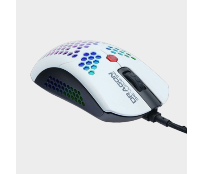 Dragon War ELE-G25-WH Ultra-Light Honeycomb RGB Gaming Mouse 12000 DPI - White - Zoom Image 2