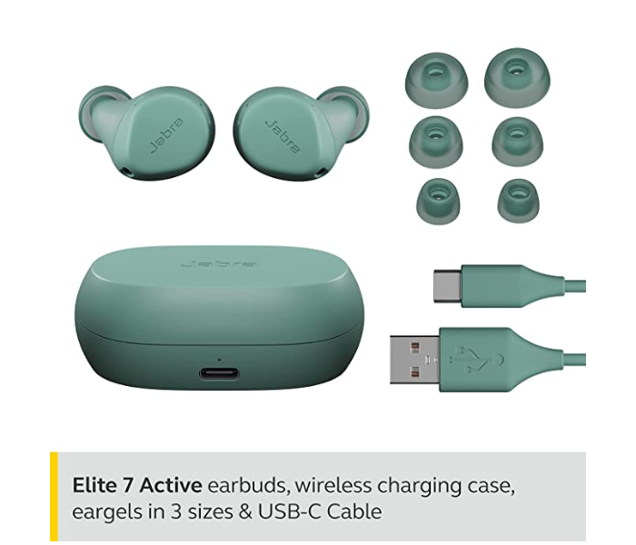 Jabra Elite 7 Active Waterproof In Ear Sports Earbuds with Mic - Mint - Zoom Image 2