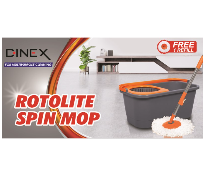 Dinex DN3000100 Rotolite Spin Mop - Orange and Grey - Zoom Image