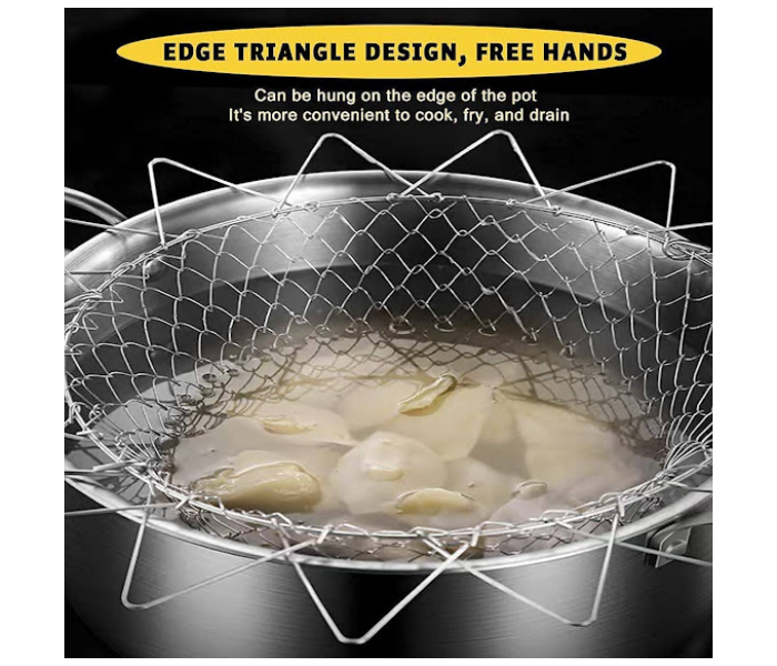 GTC Foldable Stainless Steel Deep Fry Chef Basket - Silver - Zoom Image 6