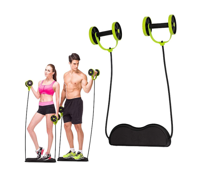 GTC Double Wheel Ab Roller Exercise Equipment - Black And Green - Zoom Image 1