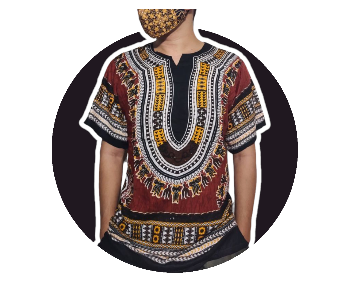 SARI Halumna Batik Indian Ethnic Tribal Bohemian Kukuh Boho Dashiki African Shirt One Size Fits Small To Large - Brown - Zoom Image