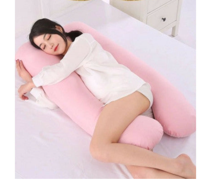 Pregnancy Pillow with 5 Area Support for Women - Pink - Zoom Image 1