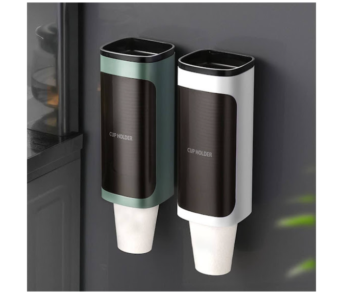 GTC Pull Type Cup Dispenser for Paper Cups and Plastic Cups - Black And Green - Zoom Image 1