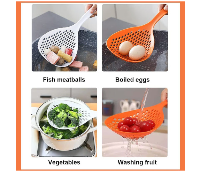 GTC Silicone Large Scoop Colander Strainer - Orange - Zoom Image 3