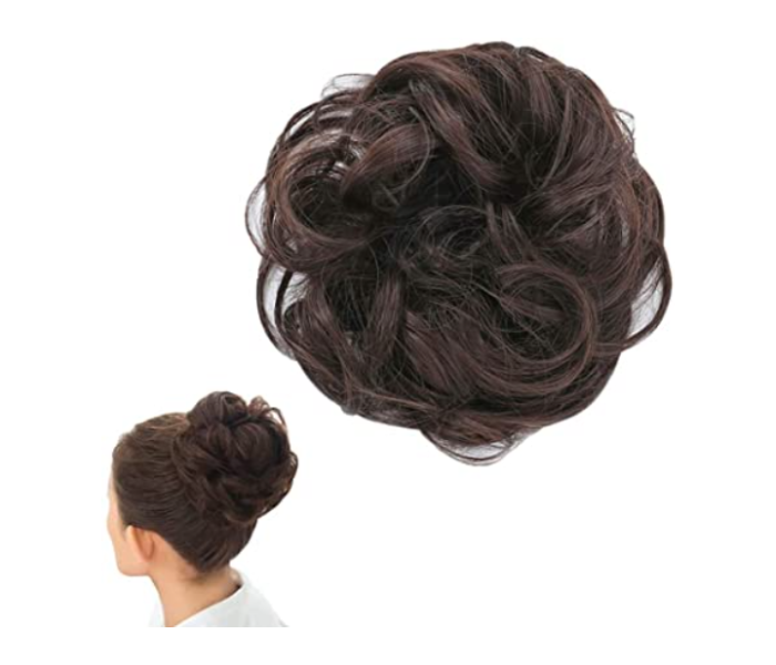 Pack of 3 Colours Stylish Wavy Original Natural Washable Hair Bun with Elastic Rubber Band - Zoom Image 6