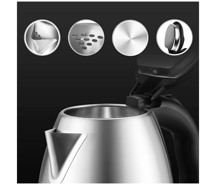 GTC Stainless Steel 2Litre Electric Kettle - Black and Silver - Zoom Image 2