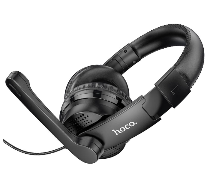 Hoco W103 Magic Tour Wired Headphones With Omnidirectional Microphone 3.5mm Plug Cable 1.2m - Black - Zoom Image 1