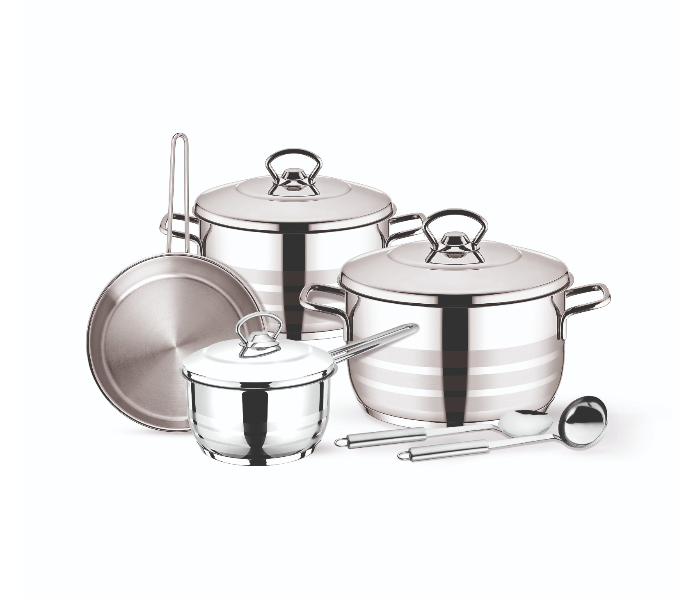 Gitco CW180 9 Piece Set Cassa Stainless Steel Cookware - Silver - Zoom Image