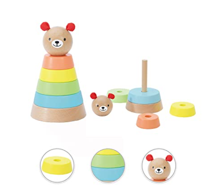 Classic World 20100 Wooden Adorable Bear Tower Toy for Kids - Zoom Image 3