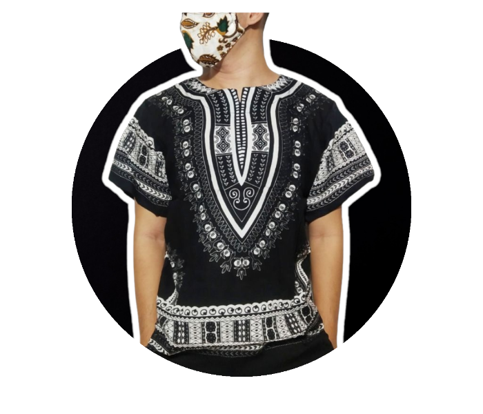 SARI Halumna Batik Indian Ethnic Tribal Bohemian Kukuh Boho Dashiki African Shirt One Size Fits Small To Large - Black - Zoom Image 1