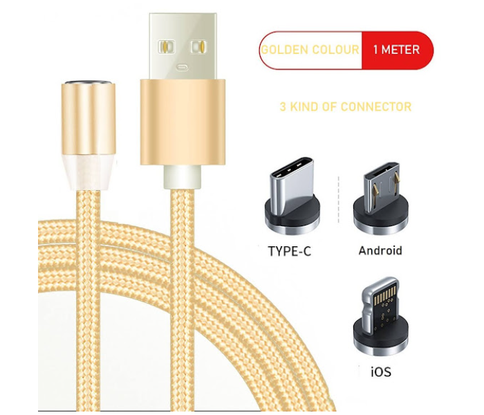 GTC Magnetic Charging Cable With LED Light - Gold - Zoom Image