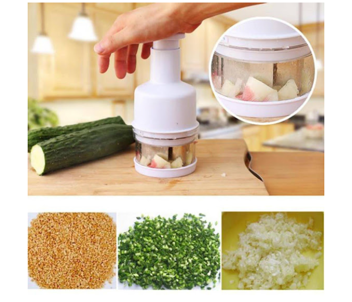 GTC Manual Hand Food Chopper Dicer - White - Zoom Image 1