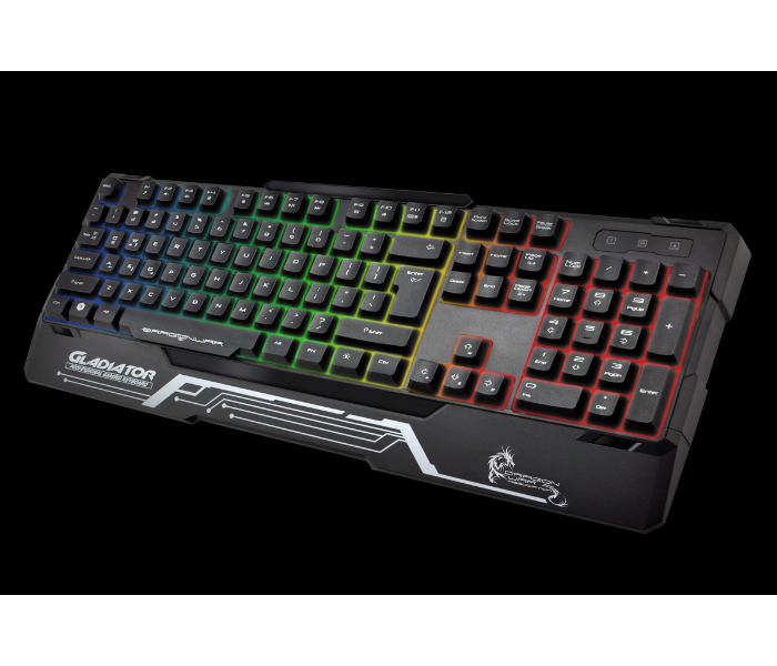 Dragon War GK-008 Gaming Keyboard Gladiator Semi Mechanical with RGB - Black - Zoom Image 2